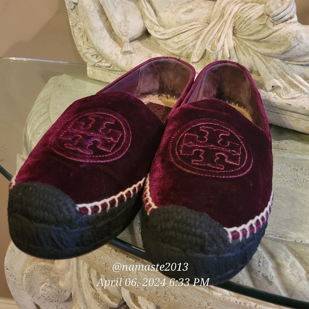 Tory Vurch Velvet Logo Espidrilles Platform Designer Summer Beach Shoes   #751 - Picture 3 of 15